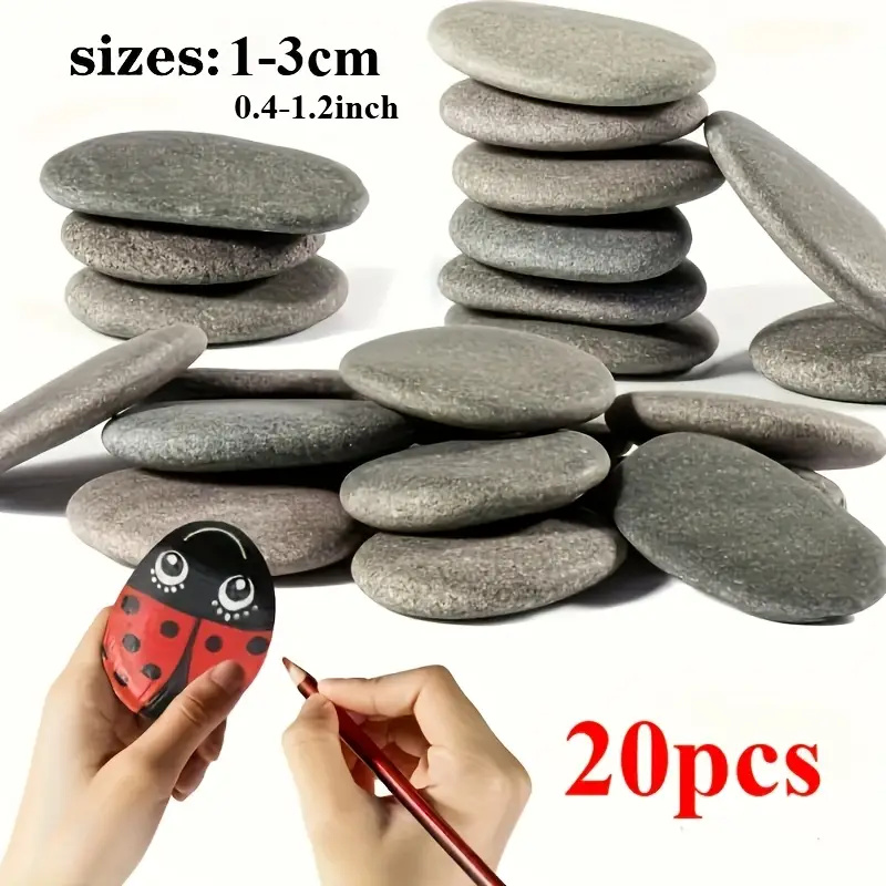 Aquarium Marine Fish - 20Pcs Natural River Rocks Smooth Flat